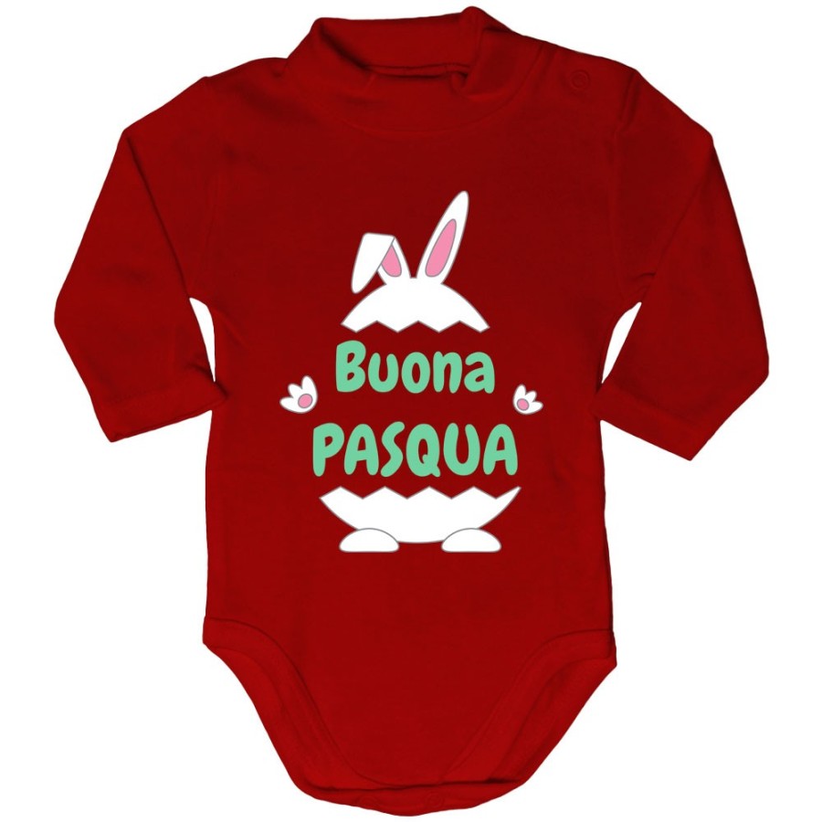 Body lupetto neonato personalizzabile con nome buona pasqua ovetto con manine e orecchie Pasqua