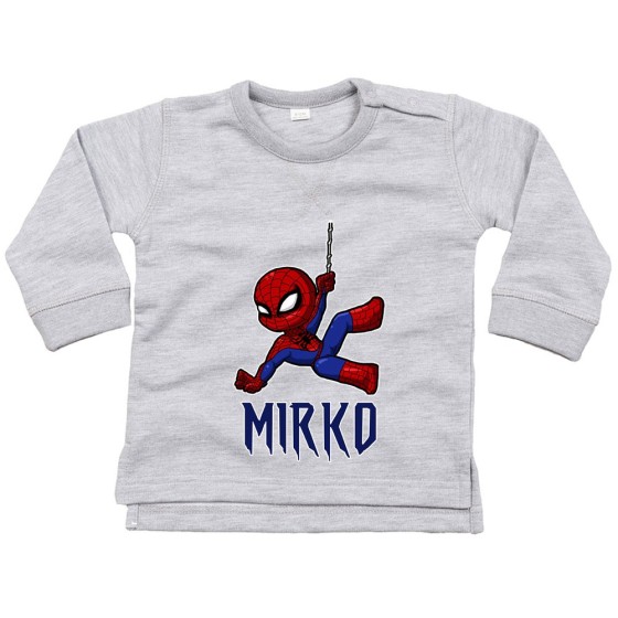 Felpa neonato personalizzata con nome baby spiderman Cartoon