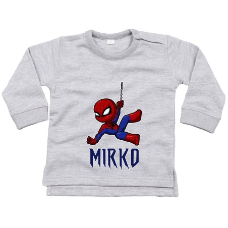 Felpa neonato personalizzata con nome baby spiderman