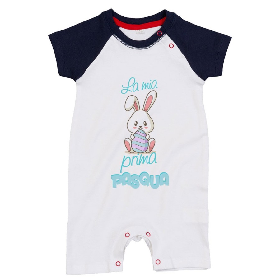 Pagliaccetto neonato personalizzabile con nome la mia prima pasqua coniglietto tenero Pasqua