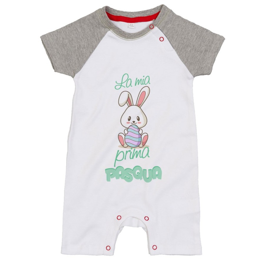 Pagliaccetto neonato personalizzabile con nome la mia prima pasqua coniglietto tenero Pasqua