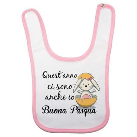 Bavaglino neonato quest'anno ci sono anch'io buona pasqua Pasqua