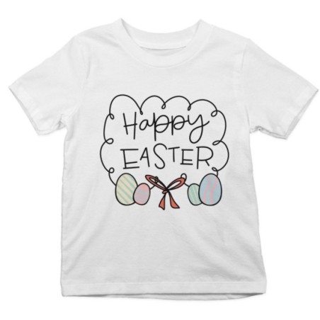 T-shirt bambino happy easter con uova