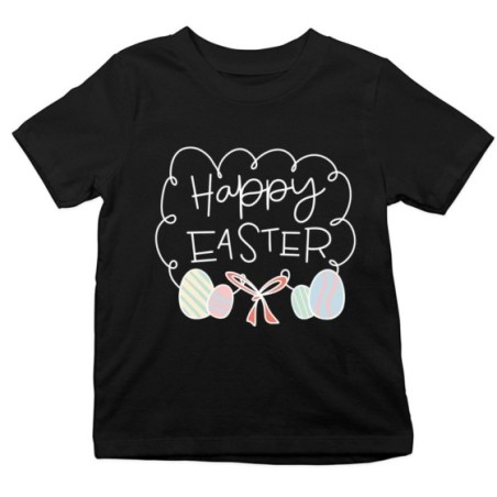 T-shirt bambino happy easter con uova Pasqua