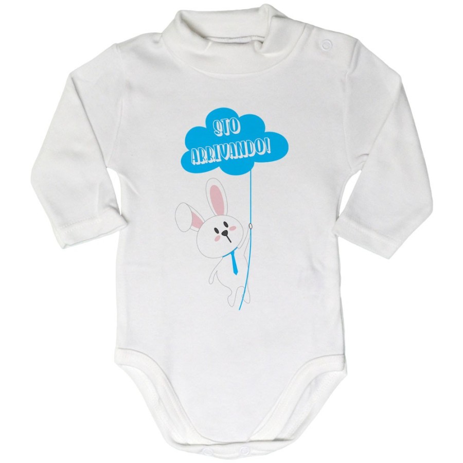 Body lupetto neonato personalizzabile con nome sto arrivando coniglietto sale la fune Pasqua