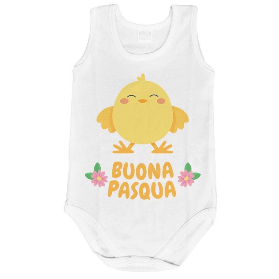 Body neonato personalizzabile con nome buona pasqua dal pulcino Pasqua