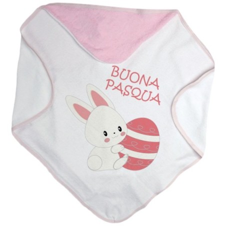 Accappatoio neonato buona pasqua coniglietto carino