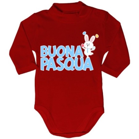 Body lupetto neonato buona pasqua con coniglietto giocoliere Pasqua