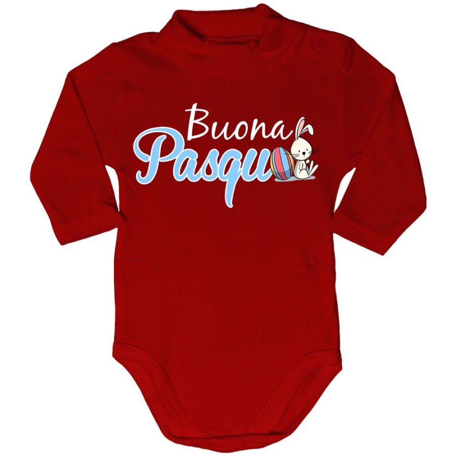 Body lupetto neonato buona pasqua coniglietto seduto Pasqua