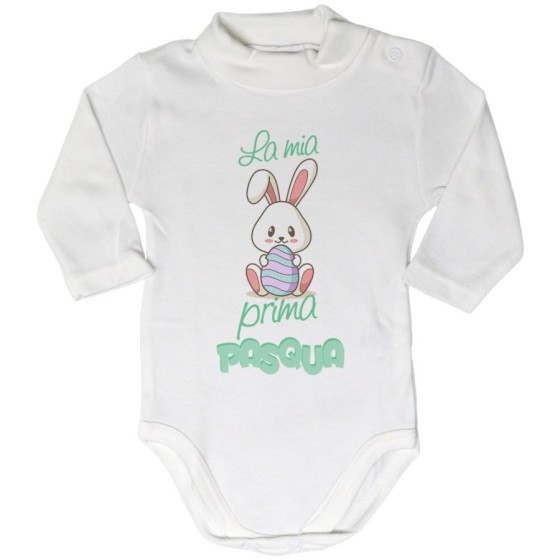 Body lupetto neonato personalizzabile con nome la mia prima pasqua coniglietto tenero Pasqua