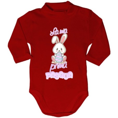 Body lupetto neonato personalizzabile con nome la mia prima pasqua coniglietto tenero Pasqua