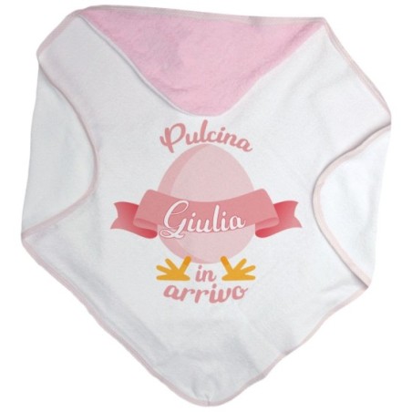 Accappatoio neonato personalizzabile con nome pulcino in...