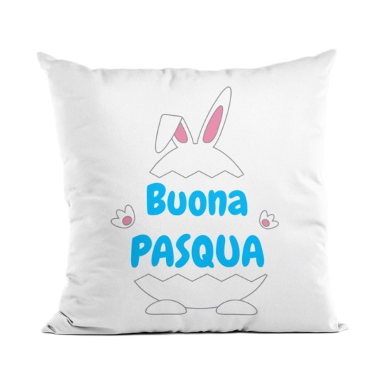 Cuscino personalizzabile con nome buona pasqua ovetto con manine e orecchie Pasqua
