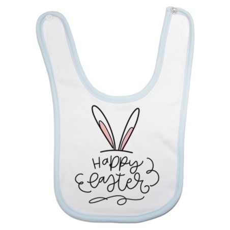 Bavaglino neonato happy easter orecchie di coniglio