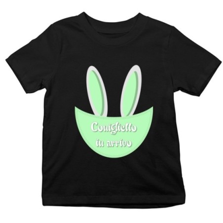 T-shirt bambino personalizzabile con nome coniglietto in...
