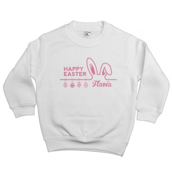 Felpa bambino personalizzata con nome happy easter Pasqua