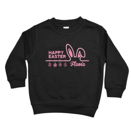 Felpa bambino personalizzata con nome happy easter Pasqua