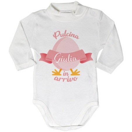 Body lupetto neonato personalizzabile con nome pulcino in...