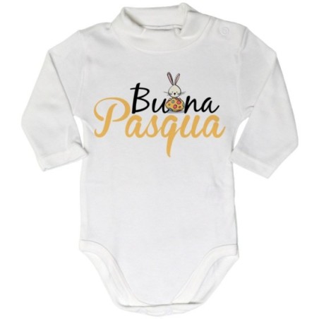 Body lupetto neonato buona pasqua con coniglietto e ovetto Pasqua