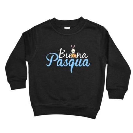 Felpa bambino buona pasqua con coniglietto e ovetto