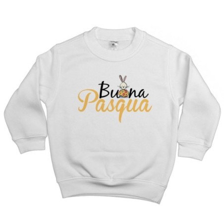 Felpa bambino buona pasqua con coniglietto e ovetto Pasqua