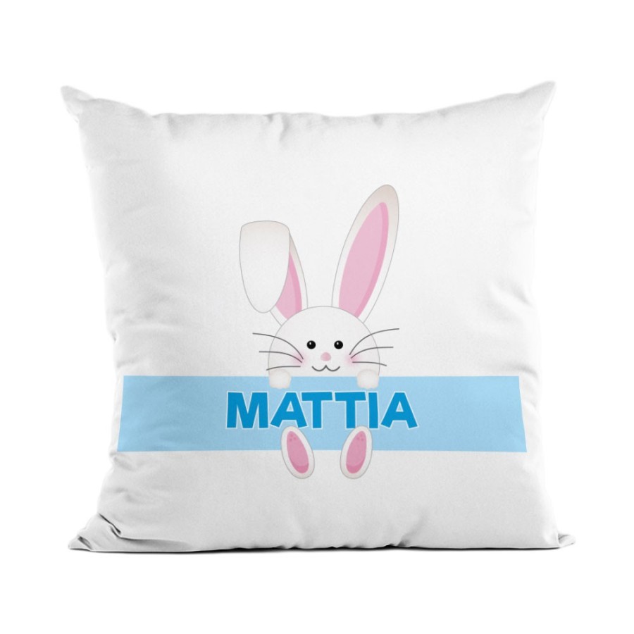 Cuscino personalizzato con nome coniglietto Pasqua