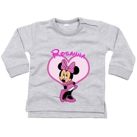 Felpa neonata personalizzata con nome minnie
