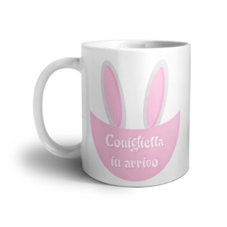 Tazza coniglietto in arrivo che esce dalla tasca