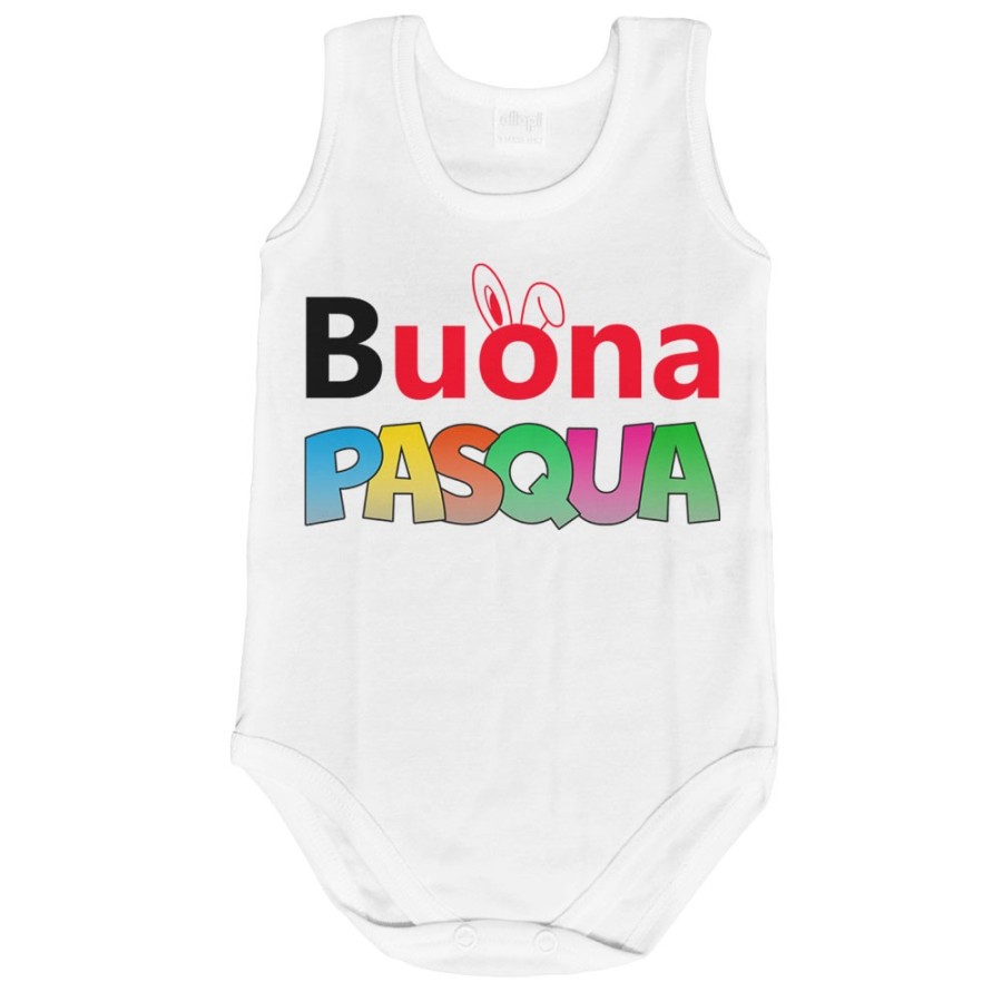 Body neonato buona pasqua colorata  Pasqua