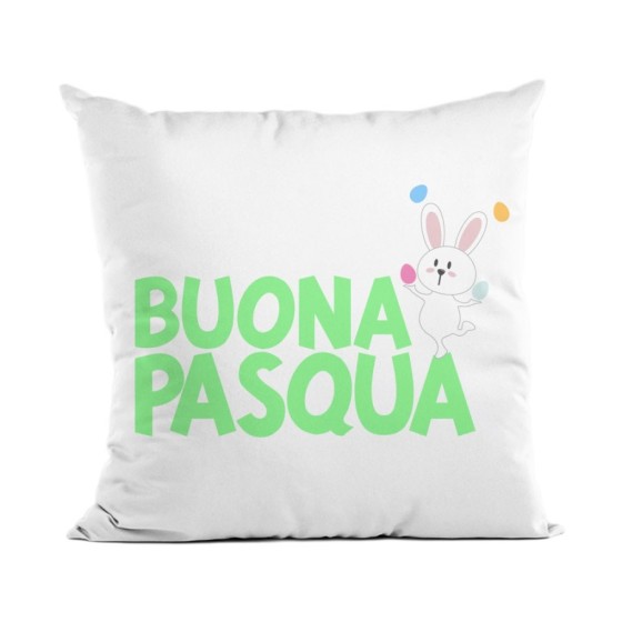 Cuscino buona pasqua con con coniglietto giocoliere Pasqua