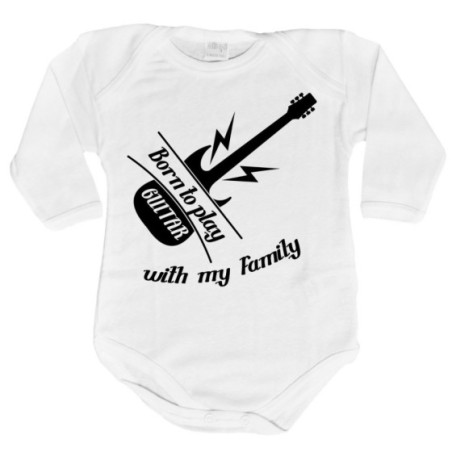 Body neonato born to play guitar with my family