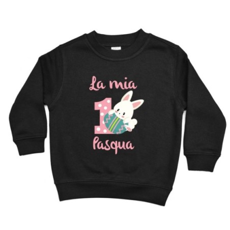 Felpa bambino personalizzabile con nome prima pasqua con coniglietto Pasqua