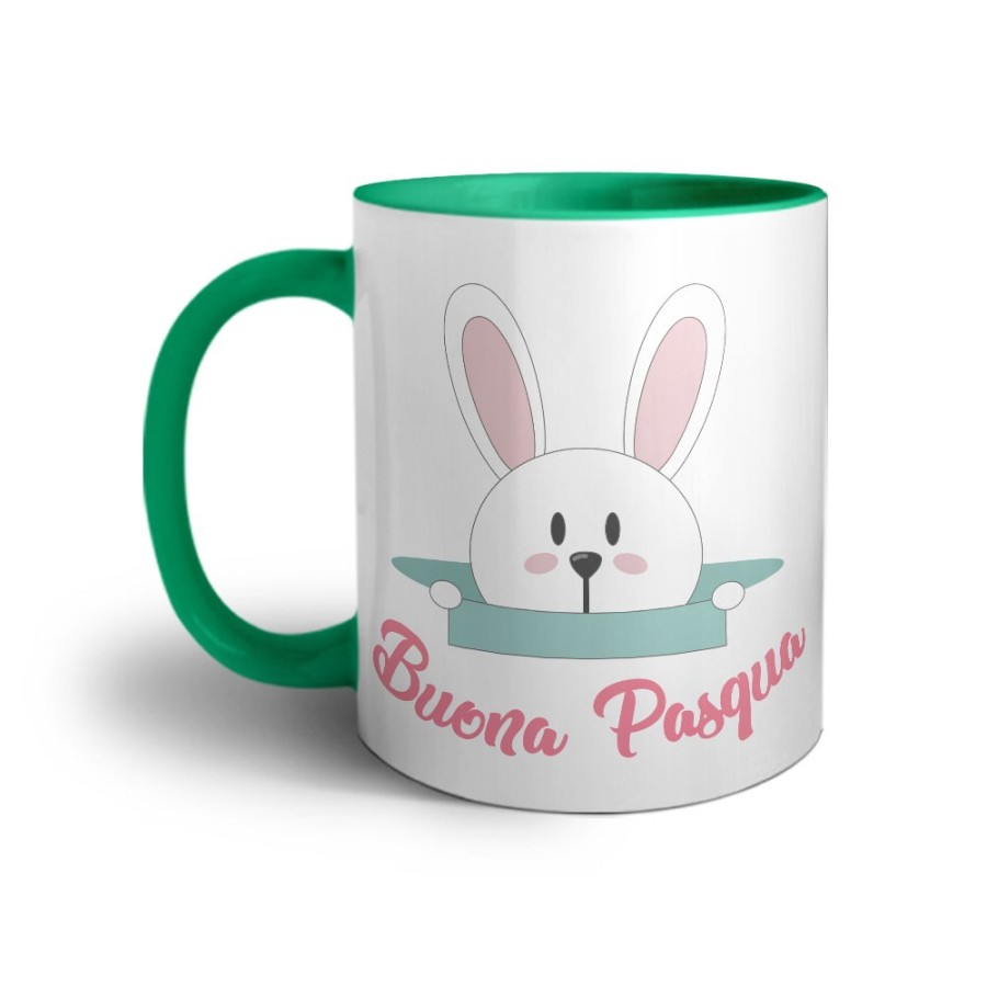 Tazza coniglietto che esce dalla buca buona pasqua Pasqua