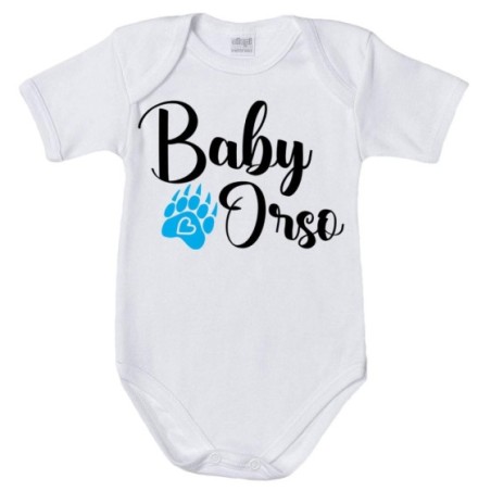 Body neonato baby orso baby orsa con impronta