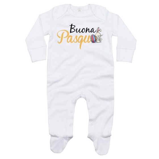 Tutina neonato buona pasqua coniglietto seduto Pasqua