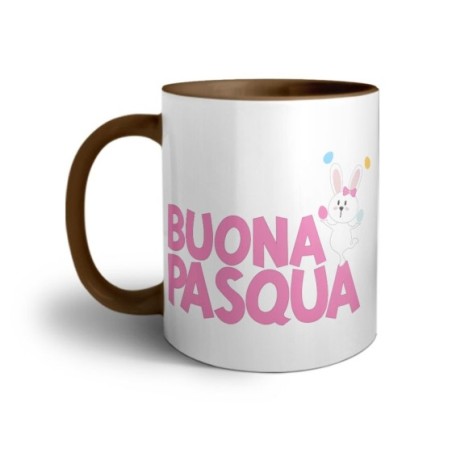 Tazza buona pasqua con con coniglietto giocoliere Pasqua