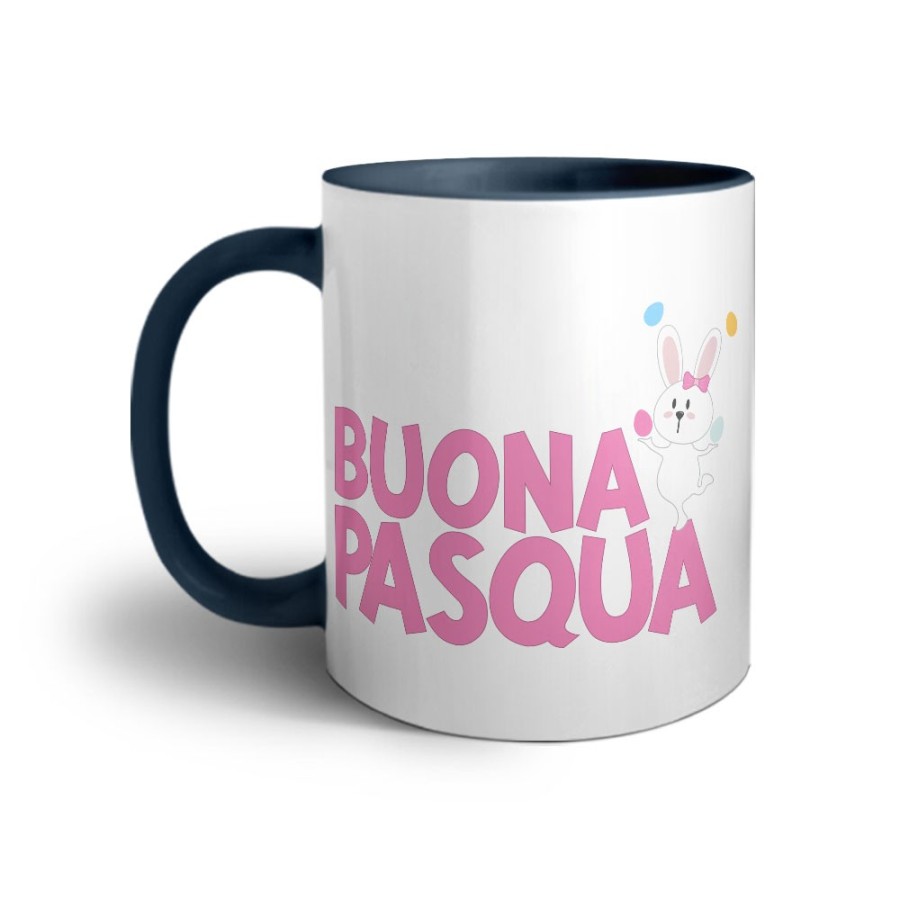 Tazza buona pasqua con con coniglietto giocoliere Pasqua