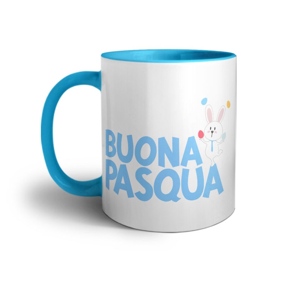 Tazza buona pasqua con con coniglietto giocoliere Pasqua