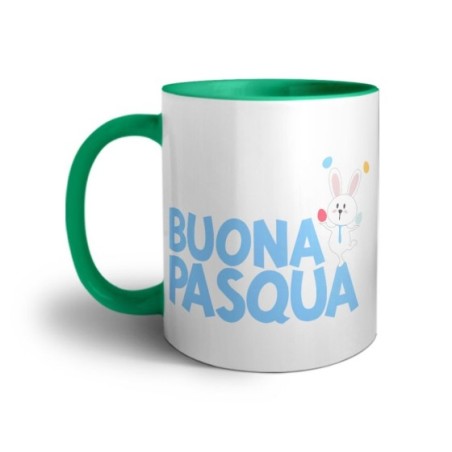 Tazza buona pasqua con con coniglietto giocoliere Pasqua