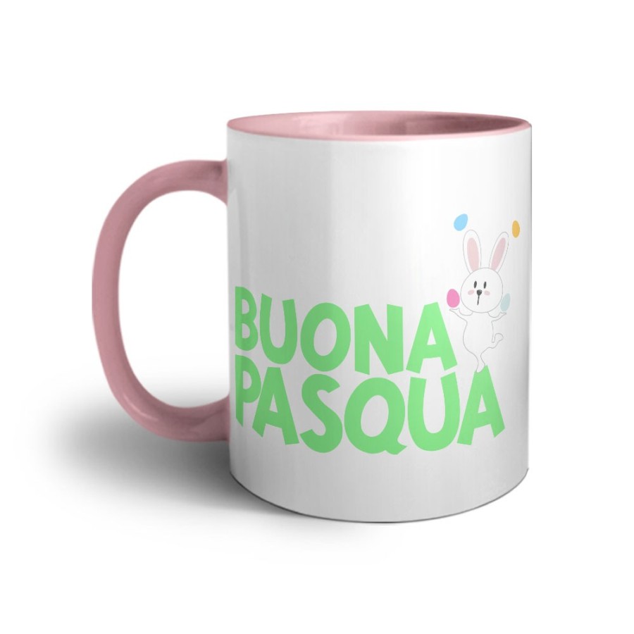 Tazza buona pasqua con con coniglietto giocoliere Pasqua