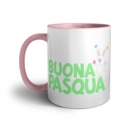 Tazza buona pasqua con con coniglietto giocoliere Pasqua