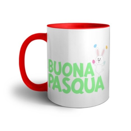 Tazza buona pasqua con con coniglietto giocoliere Pasqua
