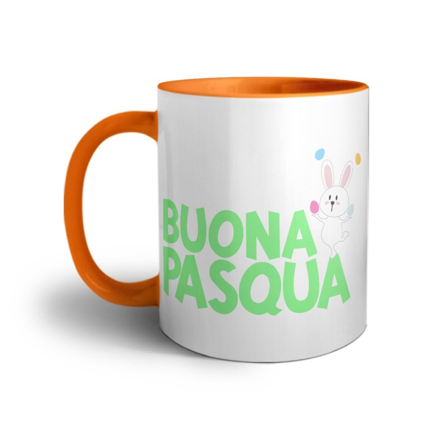 Tazza buona pasqua con con coniglietto giocoliere Pasqua
