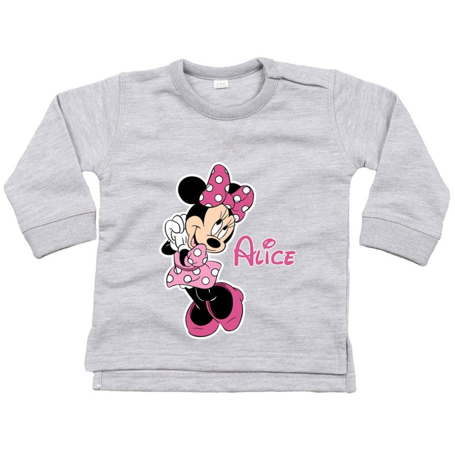 Felpa neonata personalizzata con nome cute minnie Cartoon