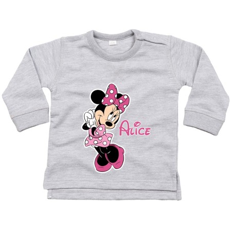 Felpa neonata personalizzata con nome cute minnie