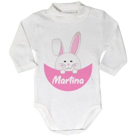 Body lupetto neonato personalizzato con nome coniglietto...