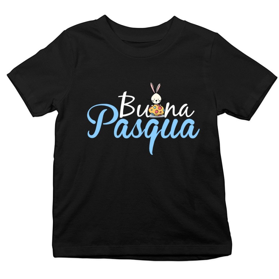 T-shirt bambino buona pasqua con coniglietto e ovetto Pasqua