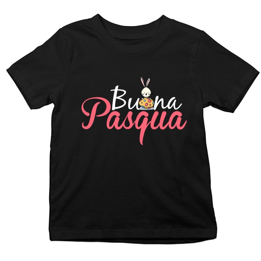 T-shirt bambino buona pasqua con coniglietto e ovetto Pasqua
