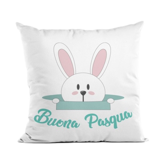 Cuscino con coniglietto che esce dalla buca buona pasqua Pasqua