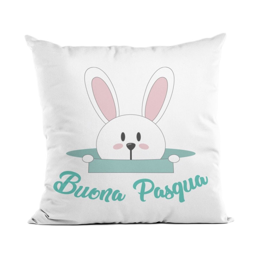 Cuscino con coniglietto che esce dalla buca buona pasqua Pasqua